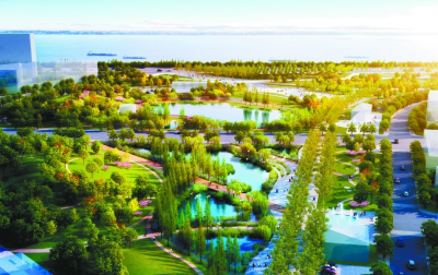 青龍綠帶啟龍親江濕地效果圖